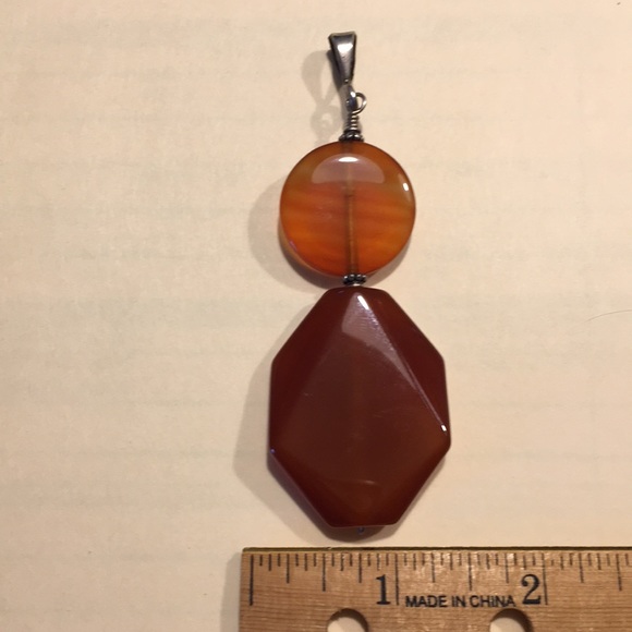Silver and Amber Crystal Pendant - Picture 4 of 5